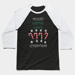 Merry Candy Cane Christmas Baseball T-Shirt